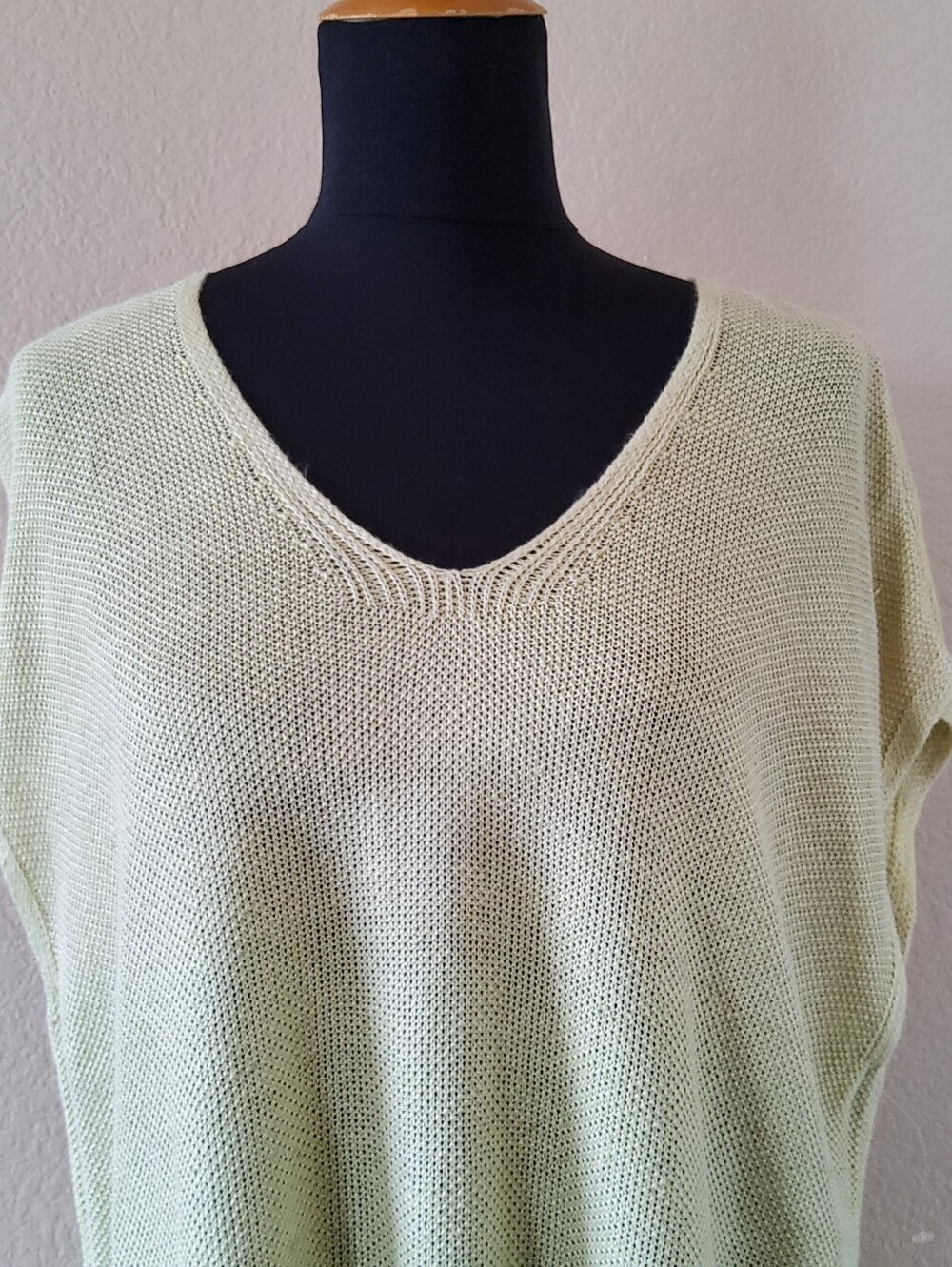 Nwot Eileen Fisher Green 100% Organic Linen V-Neck Tunic M View 3
